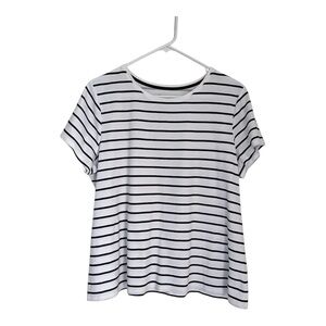 Croft & Barrow Black and White Striped Short Sleeve Tee